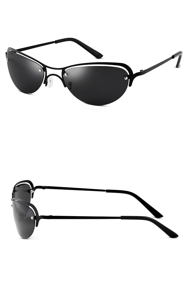 Women's Ultralight Oval 'Matrix Trinity' Metal Sunglasses