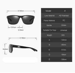 Unisex Polarized Square  'Aye' Plastic Sports Sunglasses