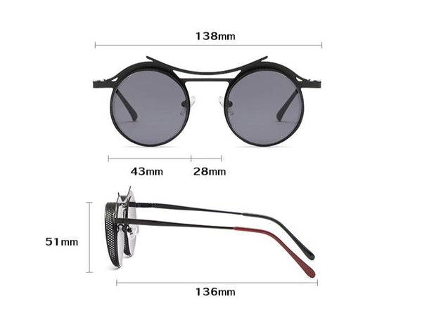 Men's Vintage Round 'Nova Freak' Metal Sunglasses