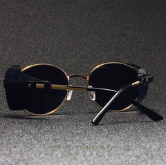 Unisex Classic Round Steel 'Speedy Hog' Metal Sunglasses