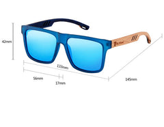 Men's Polarized Sports Square 'Ortiz' Wooden Sunglasses