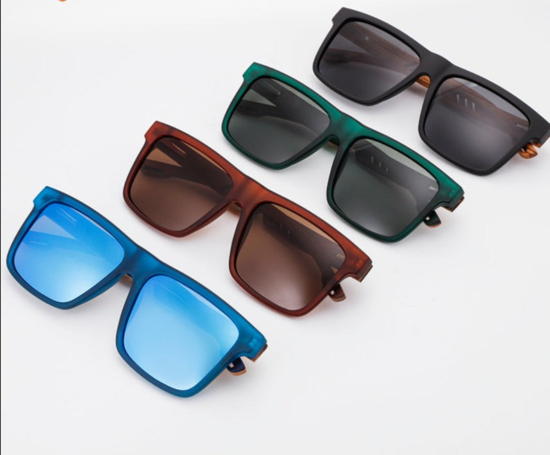 Men's Polarized Sports Square 'Ortiz' Wooden Sunglasses