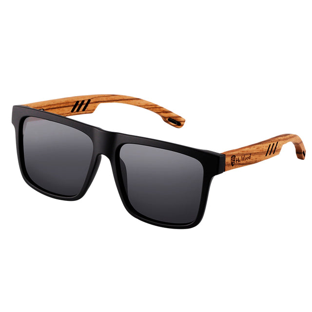 Men's Polarized Sports Square 'Ortiz' Wooden Sunglasses