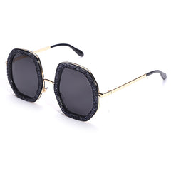 Women's Oversized Shiny Round 'Krista' Metal Sunglasses