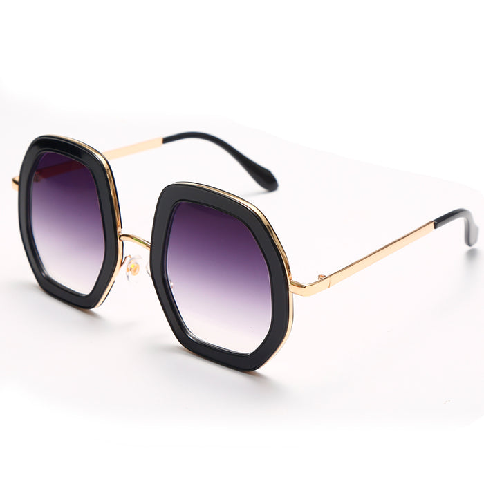 Women's Oversized Round 'Simple Seri' Metal  Sunglasses
