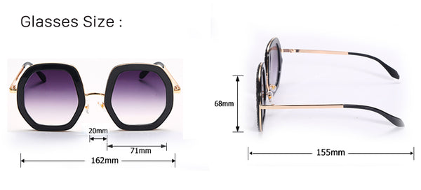 Women's Oversized Round 'Simple Seri' Metal  Sunglasses