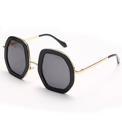 Women's Oversized Round 'Simple Seri' Metal  Sunglasses