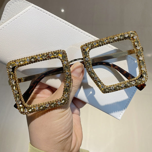 Women's Oversized Vintage Square 'Summer' Metal Sunglasses