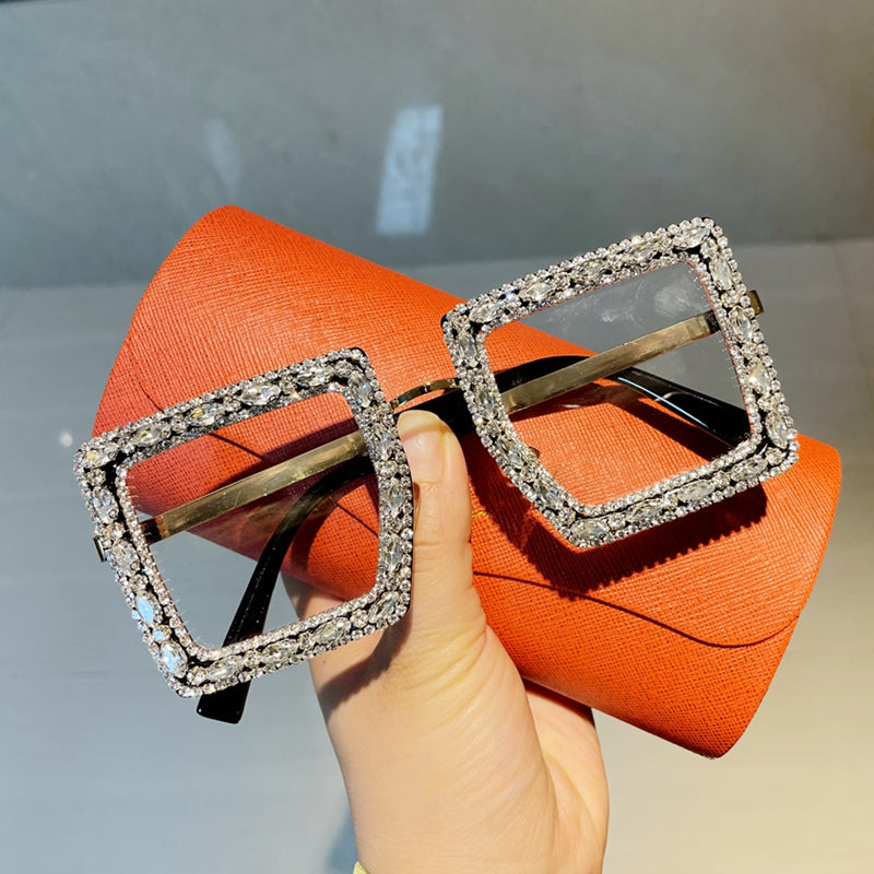 Women's Oversized Vintage Square 'Summer' Metal Sunglasses