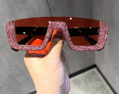 Women's Retro Rectangle Diamond 'Fortune' Plastic Sunglasses