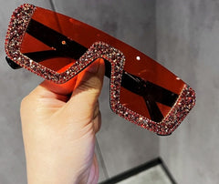 Women's Retro Rectangle Diamond 'Fortune' Plastic Sunglasses