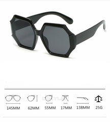 Women's Oversized Polygon 'Empire' Plastic Sunglasses