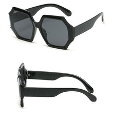 Women's Oversized Polygon 'Empire' Plastic Sunglasses