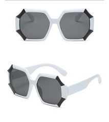 Women's Oversized Polygon 'Empire' Plastic Sunglasses