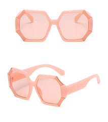 Women's Oversized Polygon 'Empire' Plastic Sunglasses