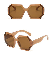 Women's Oversized Polygon 'Empire' Plastic Sunglasses