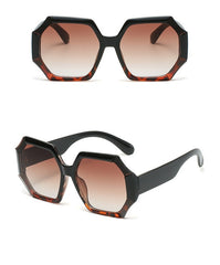 Women's Oversized Polygon 'Empire' Plastic Sunglasses