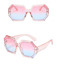 Women's Oversized Polygon 'Empire' Plastic Sunglasses