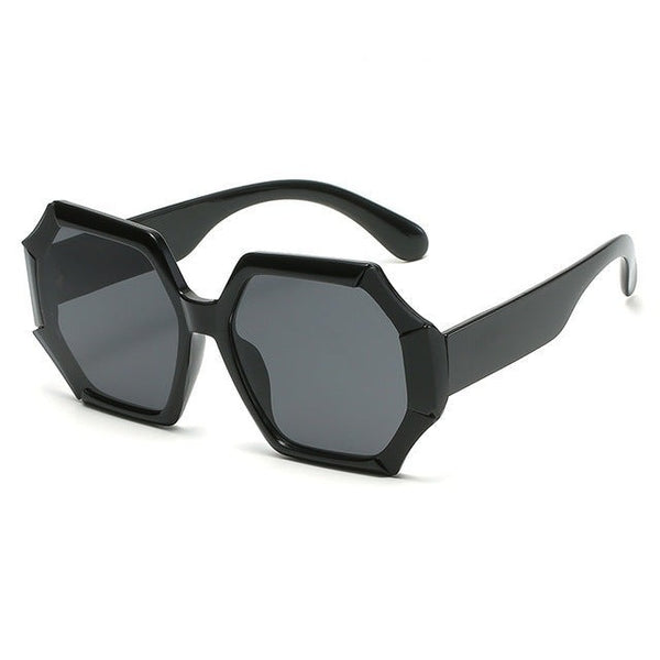 Women's Oversized Polygon 'Empire' Plastic Sunglasses