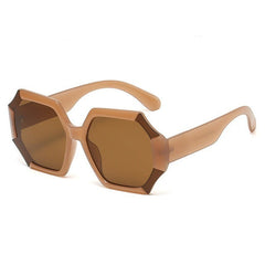 Women's Oversized Polygon 'Empire' Plastic Sunglasses