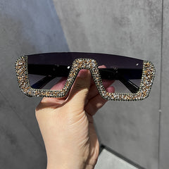 Women's Retro Rectangle Diamond 'Fortune' Plastic Sunglasses