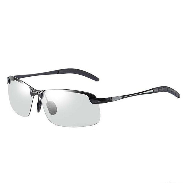 Men's Semi Rimless Polarized Rectangular 'Carmelo' Metal Sunglasses