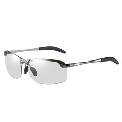 Men's Semi Rimless Polarized Rectangular 'Carmelo' Metal Sunglasses