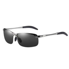 Men's Semi Rimless Polarized Rectangular 'Carmelo' Metal Sunglasses