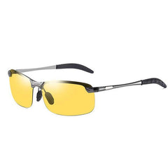 Men's Semi Rimless Polarized Rectangular 'Carmelo' Metal Sunglasses