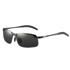 Men's Semi Rimless Polarized Rectangular 'Carmelo' Metal Sunglasses