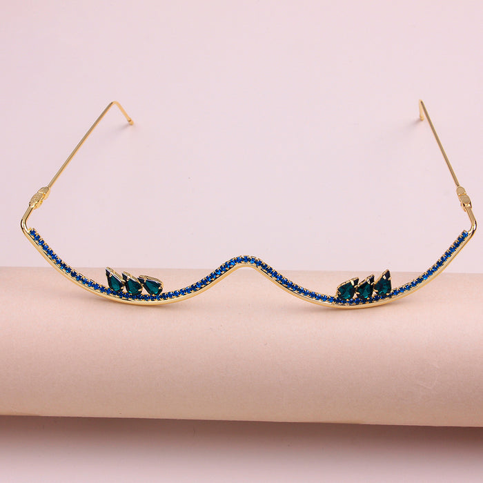 Women's Semi Rimless Cat Eye 'Donna' Metal Sunglasses
