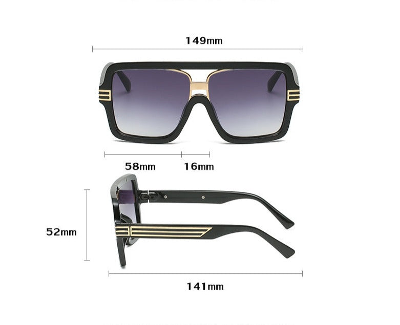 Unisex Luxury Square 'Summer' Plastic Sunglasses