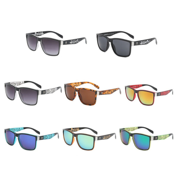 Unisex Sports Square 'Gingham' Plastic Sunglasses