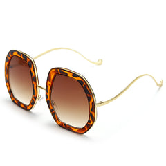 Women's Oversized Round 'Simple Seri' Metal  Sunglasses