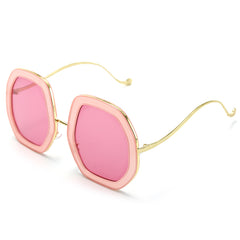 Women's Oversized Round 'Simple Seri' Metal  Sunglasses