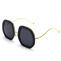 Women's Oversized Round 'Simple Seri' Metal  Sunglasses