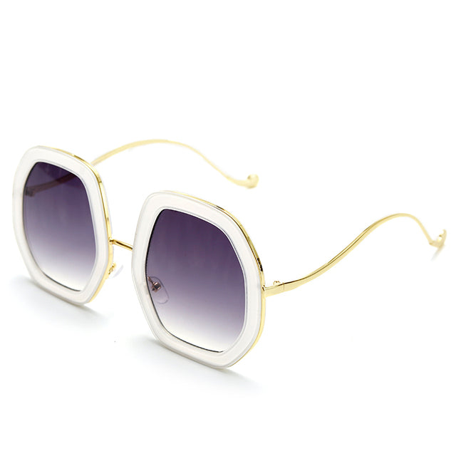 Women's Oversized Round 'Simple Seri' Metal  Sunglasses