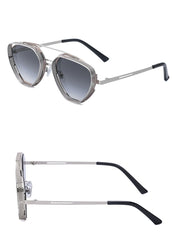 Men's Retro Steampunk Round 'Voughne' Metal Sunglasses