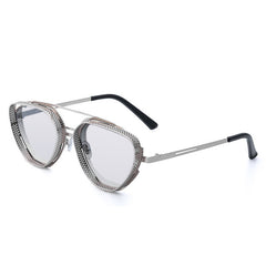 Men's Retro Steampunk Round 'Voughne' Metal Sunglasses