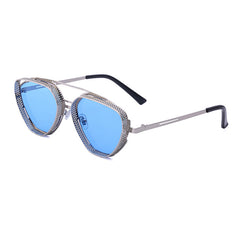 Men's Retro Steampunk Round 'Voughne' Metal Sunglasses