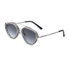 Men's Retro Steampunk Round 'Voughne' Metal Sunglasses