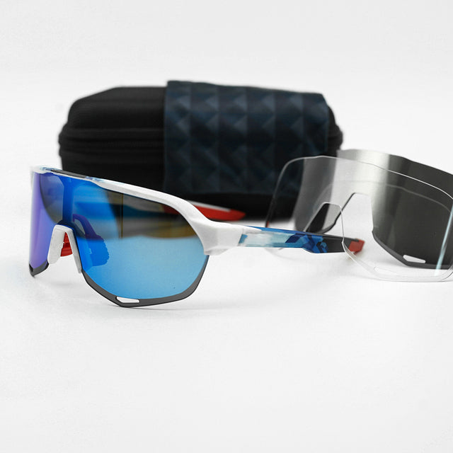 Unisex Polarized Rectangular Sport 'Loiue' Plastic Sunglasses