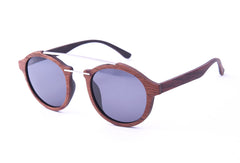 Unisex Luxury Round Polarized 'Rose' Wooden Sunglasses