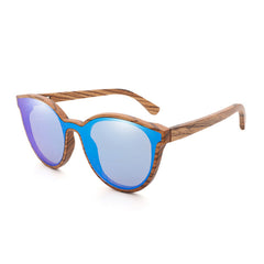 Unisex Round 'Lilo' Wooden Sunglasses