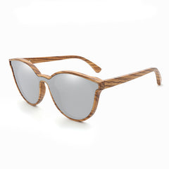 Unisex Round 'Lilo' Wooden Sunglasses