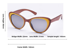 Unisex Polarized Cat Eye 'Relief' Wooden Sunglasses