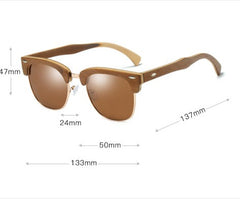 Men's Round Wooden 'Woody' Polarized Sunglasses