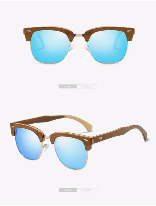 Men's Round Wooden 'Woody' Polarized Sunglasses