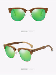 Men's Round Wooden 'Woody' Polarized Sunglasses