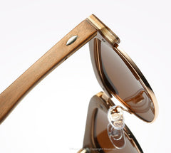 Men's Round Wooden 'Woody' Polarized Sunglasses